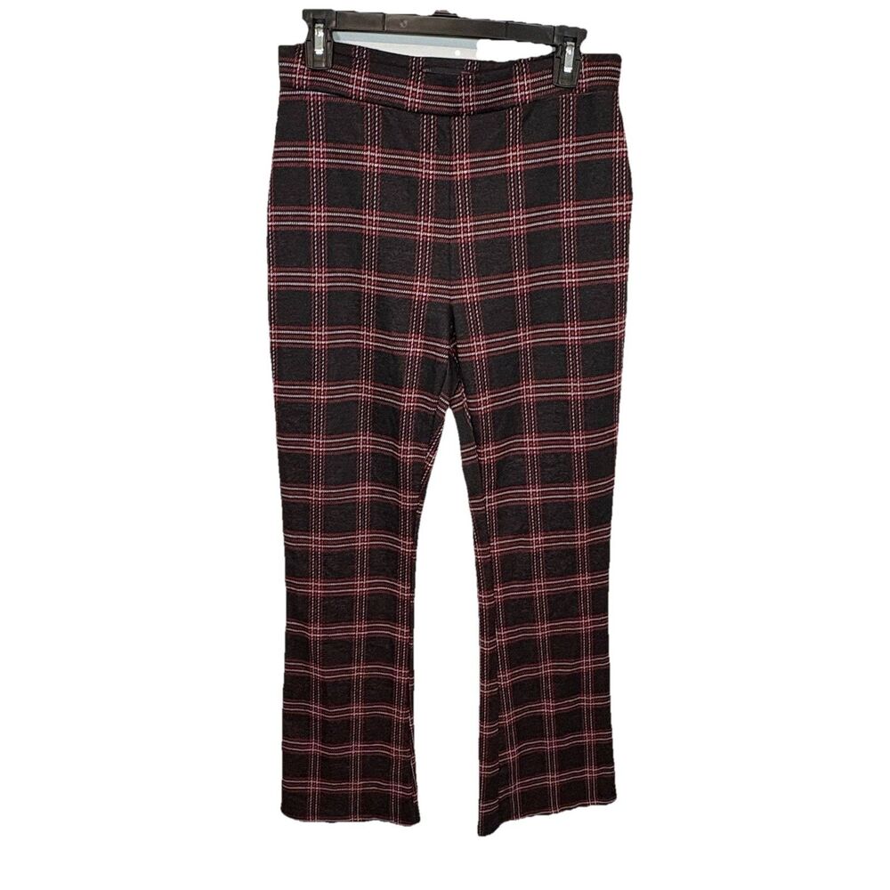 No Boundaries Size L Plaid Flare Leg Pull On Pants Legging Check Grunge Academia - Picture 8 of 8